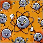 Comic style image of metal atoms.